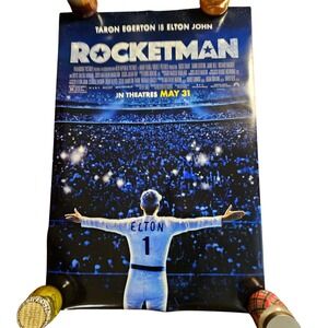 Rocketman 2019 Promo Movie Poster 27x40 Taron Egerton, Jamie Bell Richard Madden